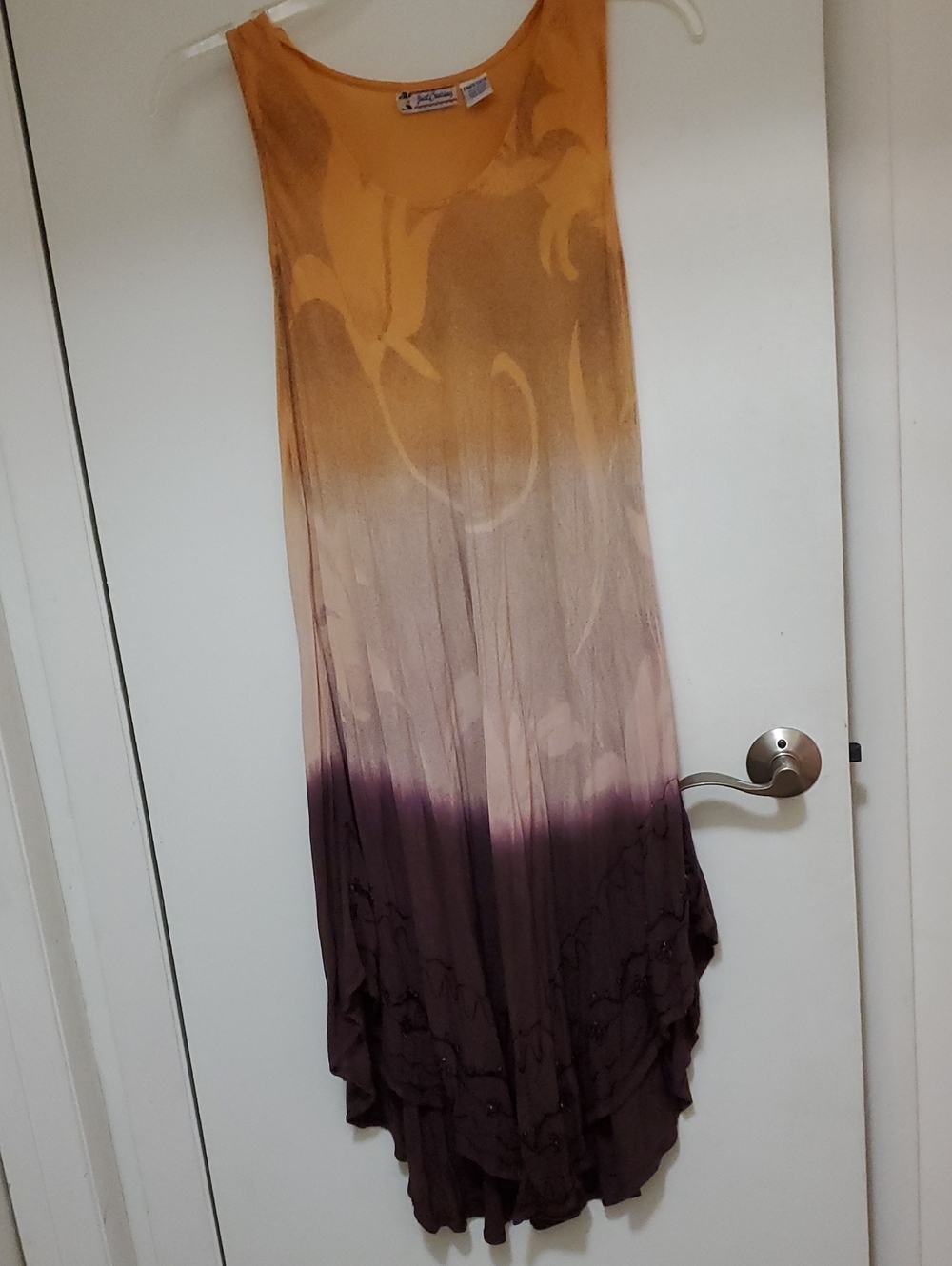 Boho Ombre Dress in Mustard and Brown